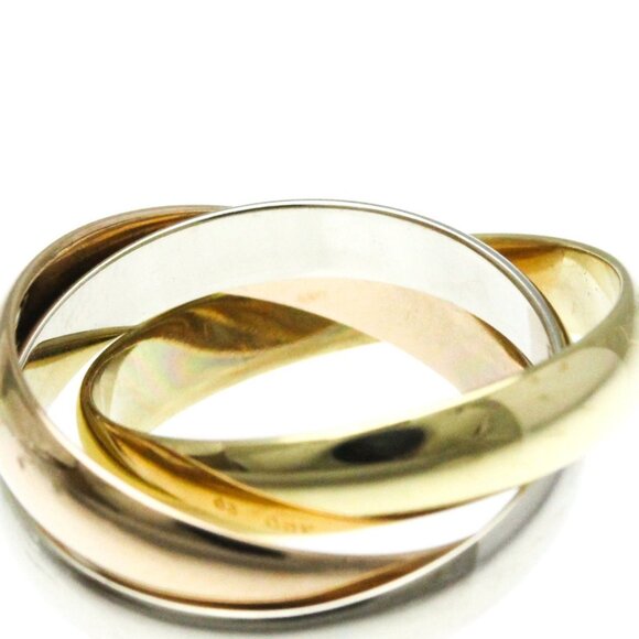 CARTIER Trinity Ring 50 K18YG 18K Yellow Gold White Gold Rose Gold Women's - Picture 7 of 8